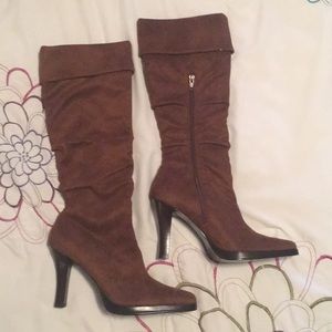 DIBA brown suede high heeled boots